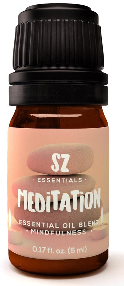 SZ Essentials Meditation Essential Oil Blend - 100% Pure, Vegan, 0.17oz (5ml) - Ideal for Shadow Work, Yoga & Meditation