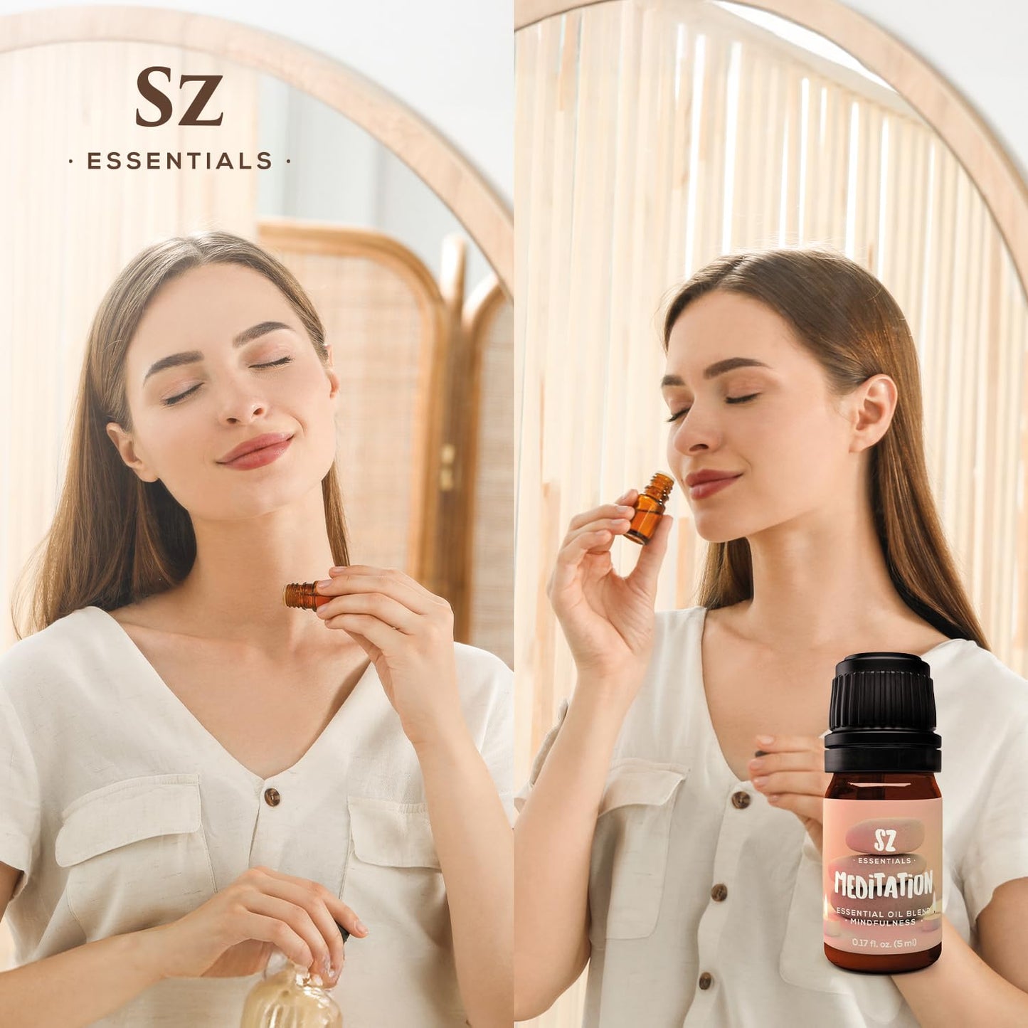 SZ Essentials Meditation Essential Oil Blend - 100% Pure, Vegan, 0.17oz (5ml) - Ideal for Shadow Work, Yoga & Meditation