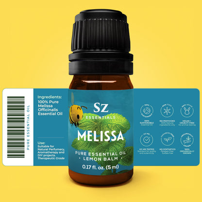 Melissa Essential Oil - 100% Pure & Undiluted (Lemon Balm) | SZ Essentials