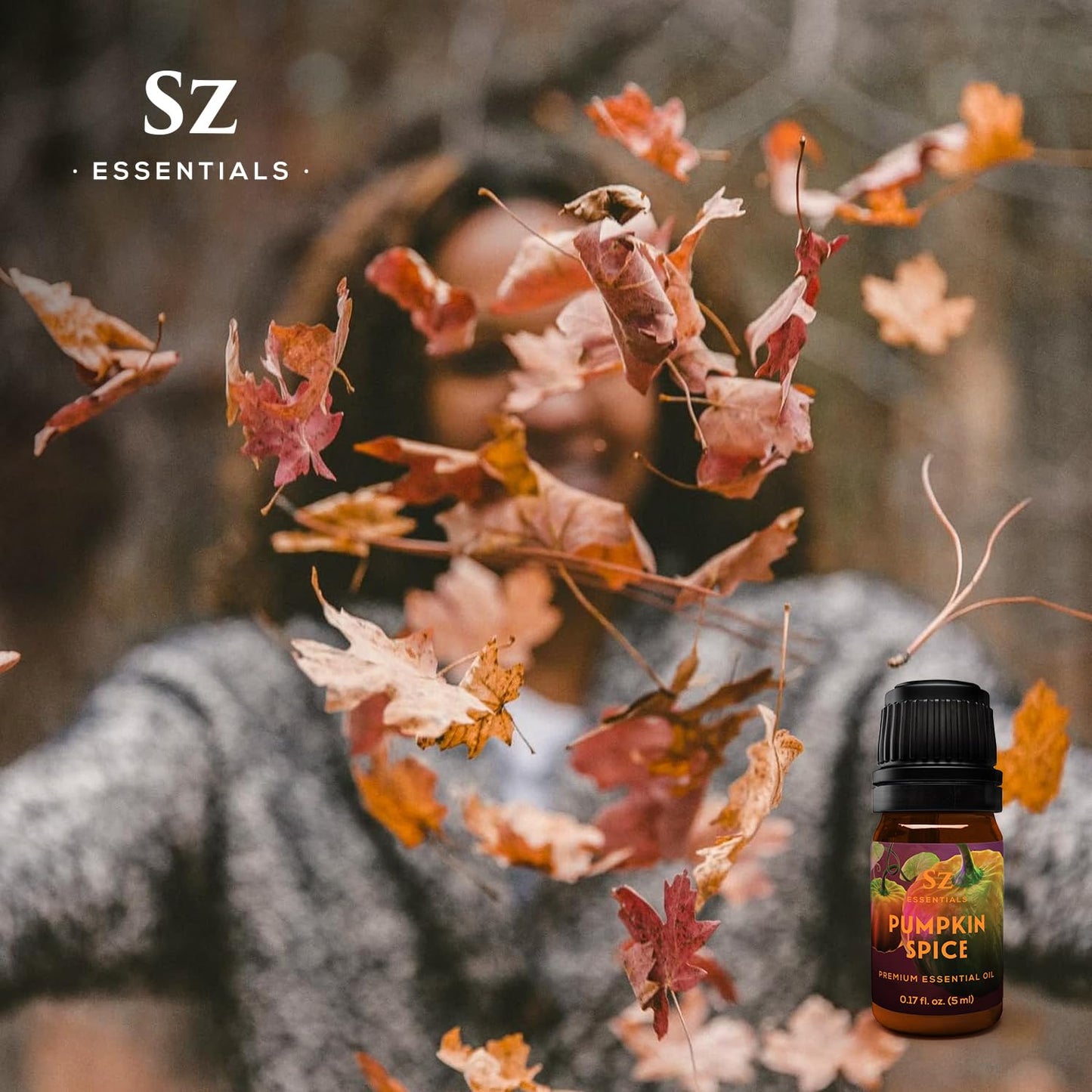 Sz Essentials Pumpkin Spice Essential Oil Blend for Diffuser & Humidifier – 0.17 fl oz (5 mL) – Vegan & Pure