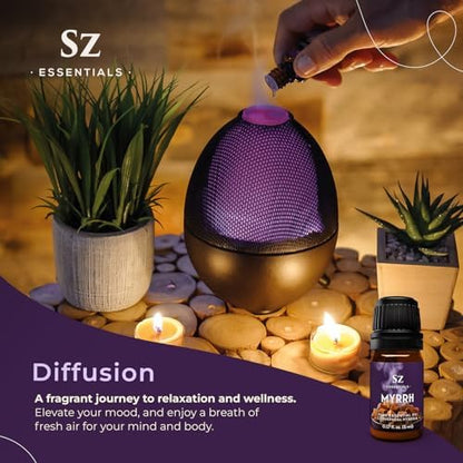 Sz Essentials 5-Year Aged Myrrh Essential Oil – Pure, Undiluted, Therapeutic Grade & Vegan