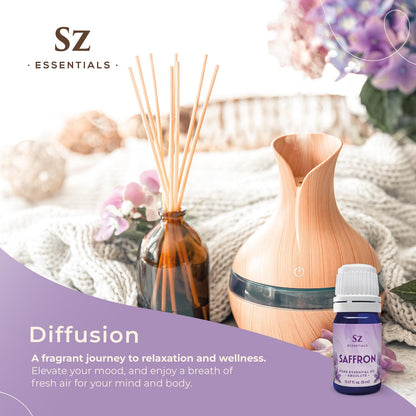 Sz Essentials Saffron Essential Oil – 100% Pure, Therapeutic Grade, Vegan (0.17oz/5ml)
