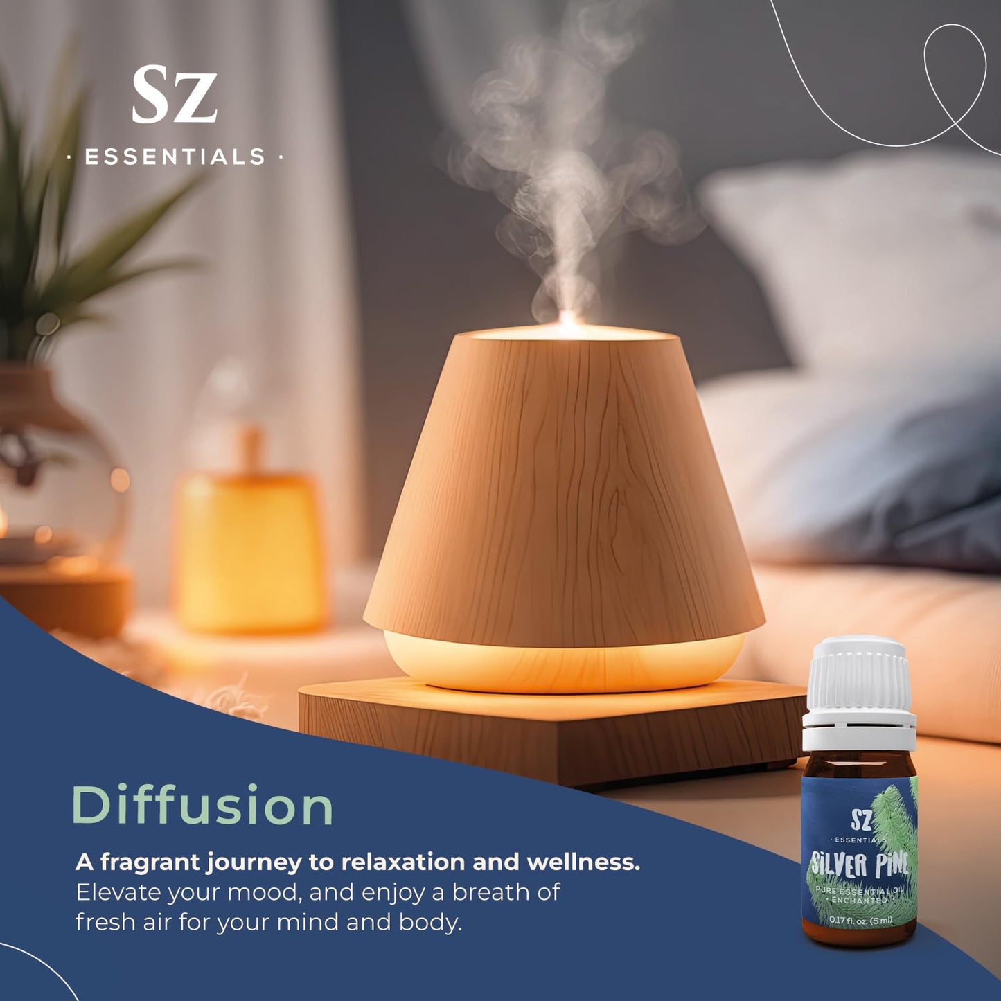 Sz Essentials Silver Pine Essential Oil - 100% Pure Pinus Sylvestris (5ml) | Therapeutic Grade & Vegan