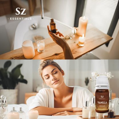 Sz Essentials Vanilla Essential Oil – 100% Pure, Undiluted, Therapeutic Grade (5ml)