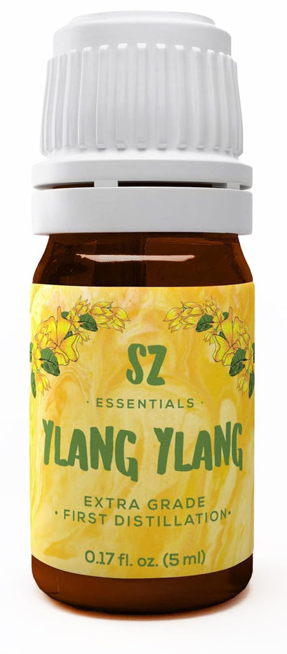 SZ Essentials Ylang Ylang Essential Oil – 0.17oz, 100% Pure & Undiluted