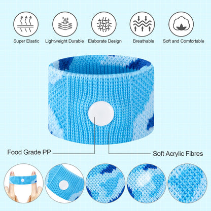 SZSTYYP Motion Sickness Bands for Kids – Non-Drug Acupressure Wristbands (2 Pairs, Blue & Red)