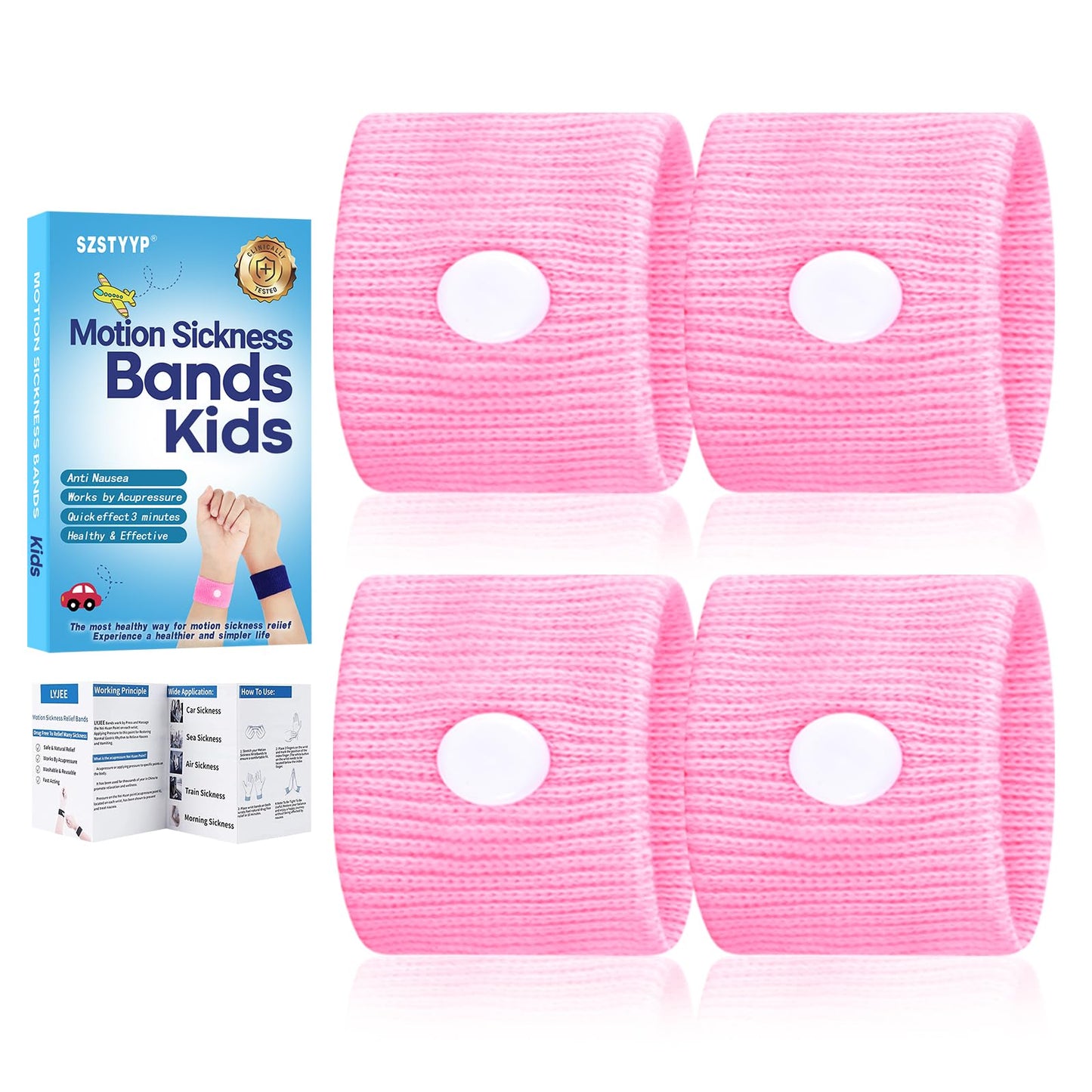 SZSTYYP Motion Sickness Bands for Kids – Travel Nausea Relief Wristbands