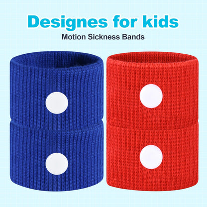 SZSTYYP Motion Sickness Bands for Kids – Travel Sickness Relief Wristbands (Blue/Red)