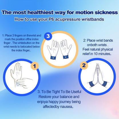 SZSTYYP Motion Sickness Bands for Kids – Travel Sickness Relief Wristbands (Blue/Red)