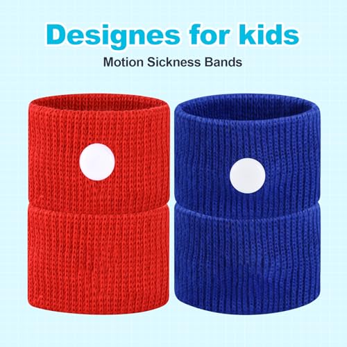 SZSTYYP Motion Sickness Bands for Kids – Travel Sickness Relief Wristbands (Blue/Red)