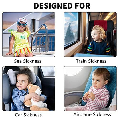 SZSTYYP Motion Sickness Bands for Kids - Non-Drug Travel Nausea Relief (Pink & Blue)