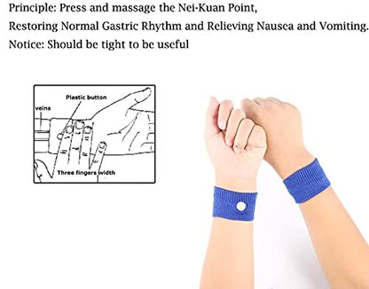 SZSTYYP Motion Sickness Bands for Kids - Non-Drug Travel Nausea Relief (Pink & Blue)