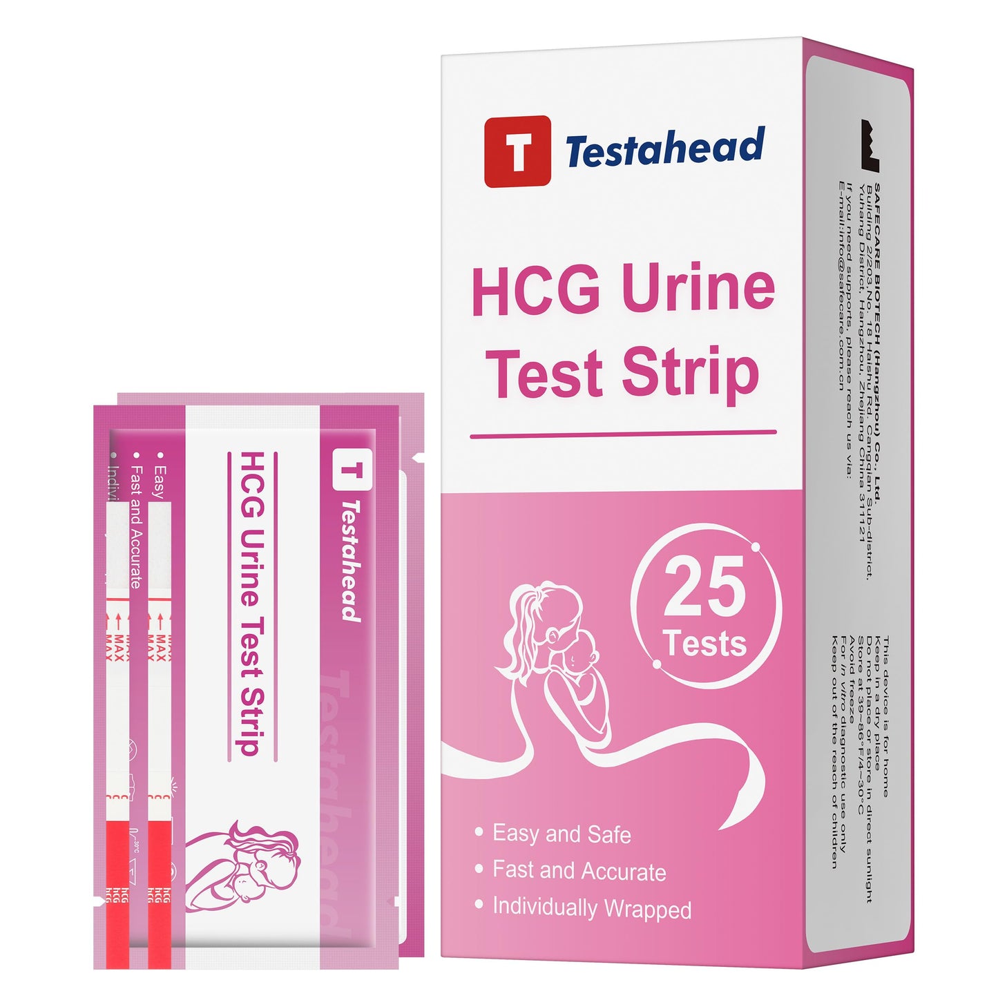 T TESTAHEAD Pregnancy Test Strips – 25 Count, High Sensitivity for Early Detection