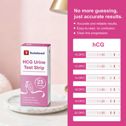 T TESTAHEAD Pregnancy Test Strips – 25 Count, High Sensitivity for Early Detection