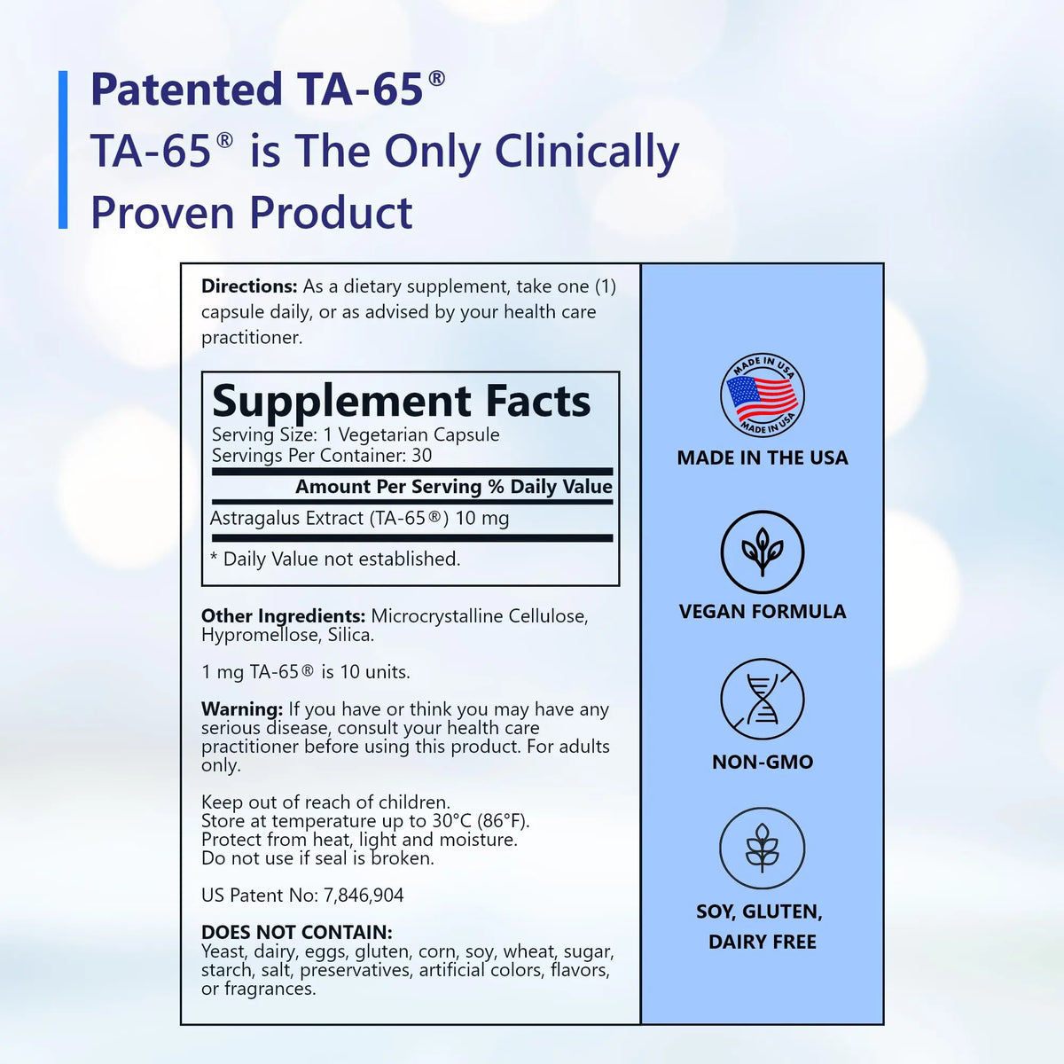 TA-65 Telomerase Activation Supplement – 100 Units, 30 Capsules | T.A. Sciences BritishVita | Premium UK Vitamins & Wellness Supplements