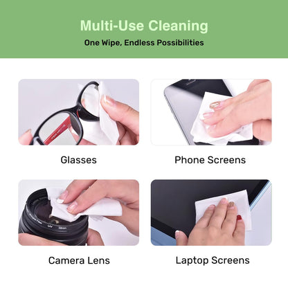 SOLWST Optix Lens Cleaning Wipes – 300 Pre-Moistened, Individually Wrapped for Glasses, Lenses & Screens