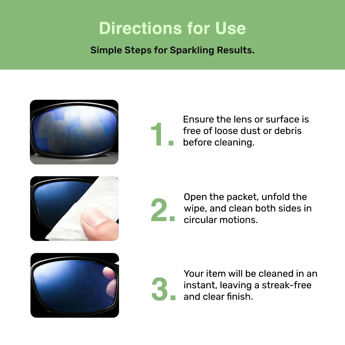 SOLWST Optix Lens Cleaning Wipes - 100 Pre-Moistened, Individually Wrapped for Eyeglasses, Lenses & Screens