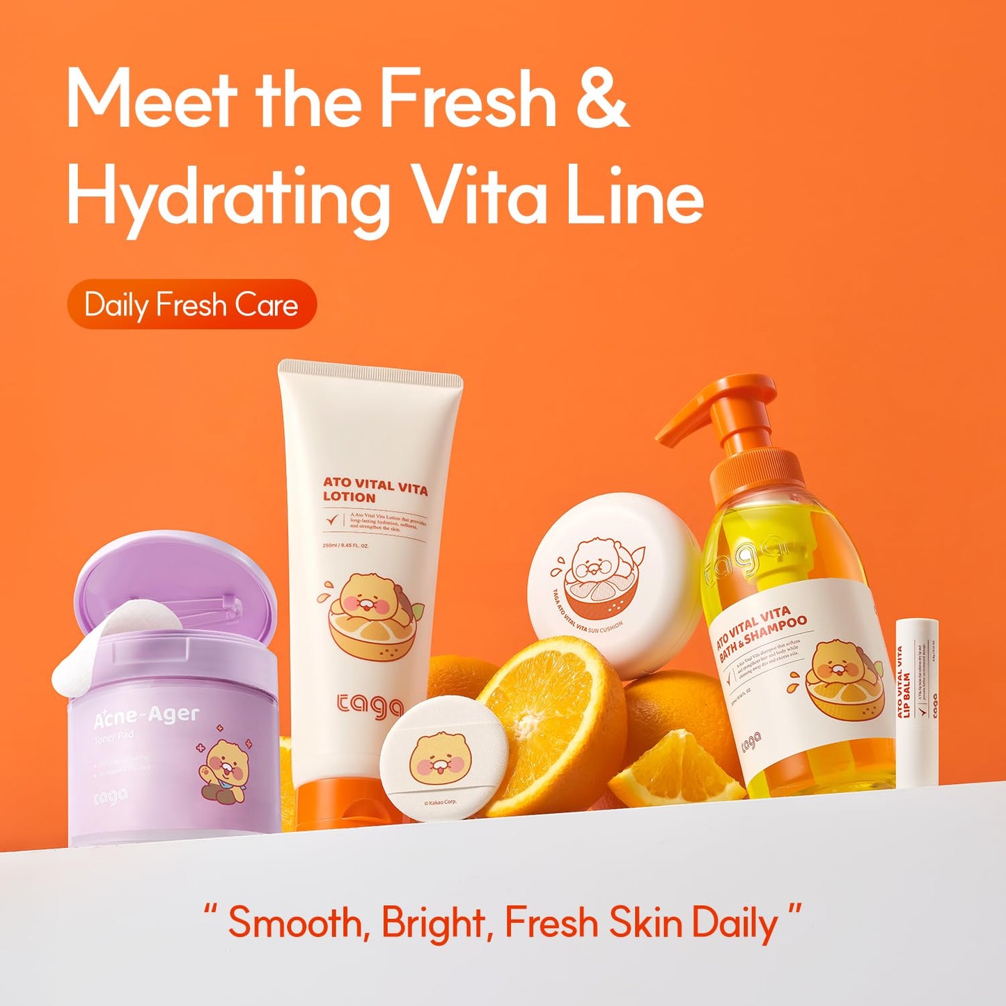 TAGA ATO Vital Vita Kids Bath & Shampoo 300 ml – Vegan, Hypoallergenic 2-in-1 Cleanser