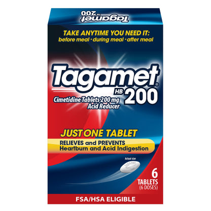 Tagamet HB 200 mg Cimetidine Acid Reducer – Heartburn Relief, 6 Count