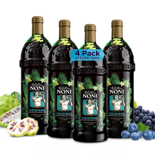 Tahitian Noni Juice by Morinda – Pure Noni with Blueberry & Grape Extracts – 4 Pack 1L BritishVita | Premium UK Vitamins & Wellness Supplements