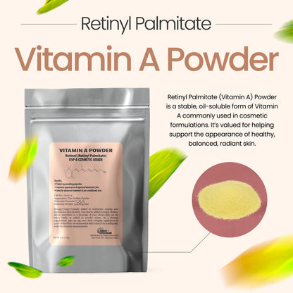 Talsen Chemicals Vitamin A Powder – Retinyl Palmitate & Retinol (USP & Cosmetic Grade) 4 oz