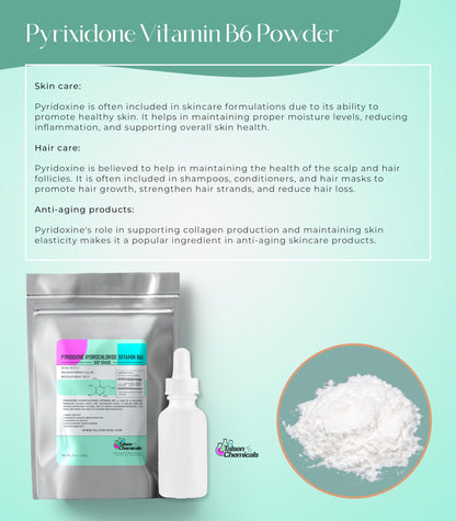 Talsen Chemicals Vitamin B6 Powder (Pyridoxine HCl) 4 oz – Metabolism & Nervous System Support