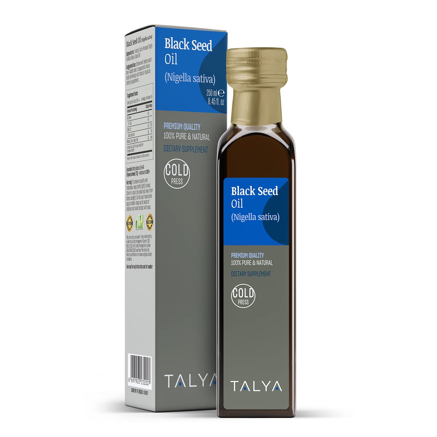 TALYA Black Seed Oil 8.45 fl oz (250 ml) – Cold Pressed Turkish Black Seed Oil – Immune Support