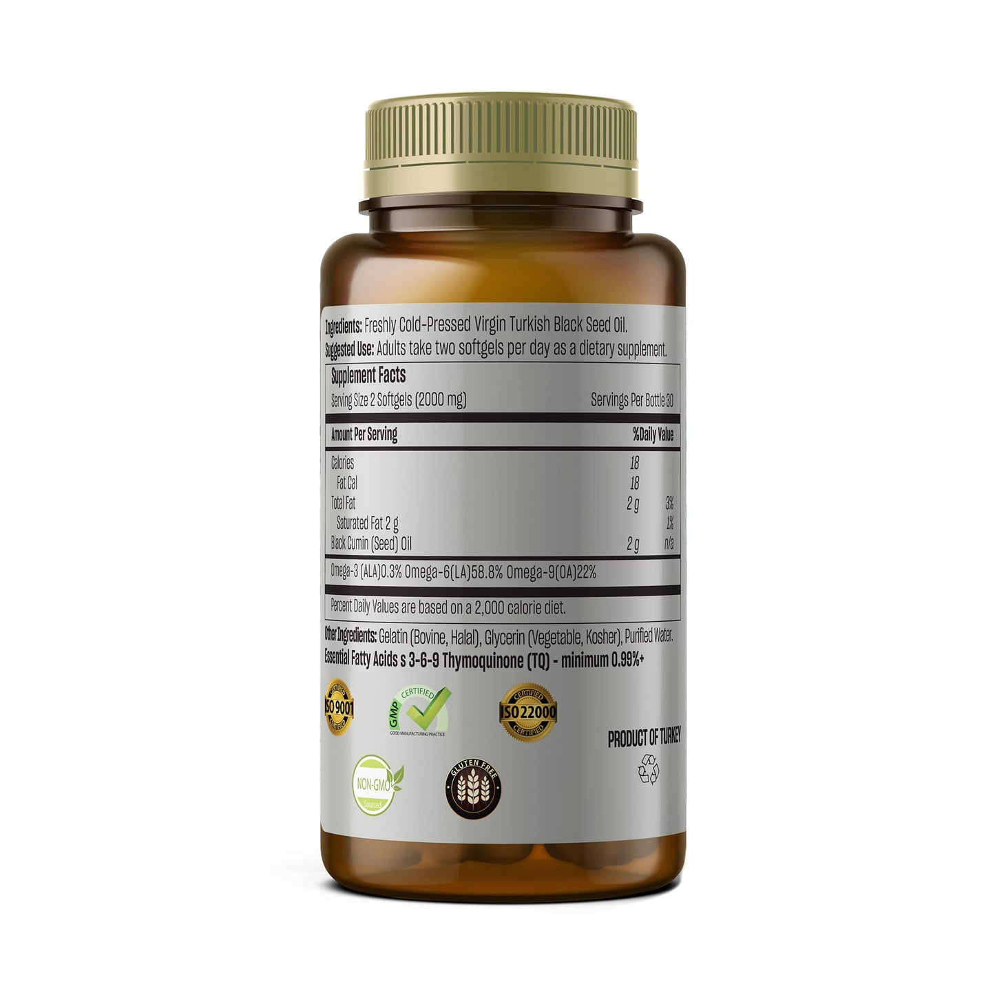 TALYA Black Seed Oil Softgel with High Thymoquinone | Immune & Digestive Support