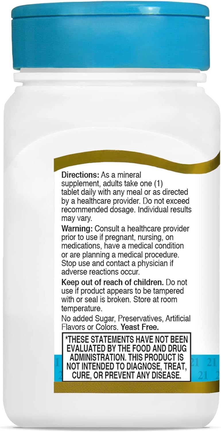 21st Century Chromium Picolinate 200 mcg — 100 Tabs