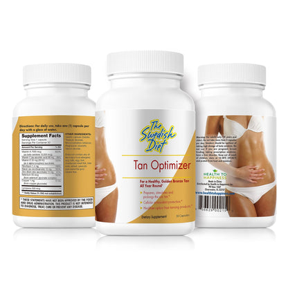 Tan Optimizer – Sugar-Free Tanning Pills with 25,000 IU Vitamin A, Beta Carotene & Antioxidants for Skin Health & Immune Support – 30 Capsules