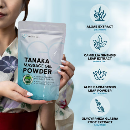 Tanaka Edition Nuru Massage Gel Powder 500g – Made in Japan, Aloe Vera, Seaweed & Green Tea