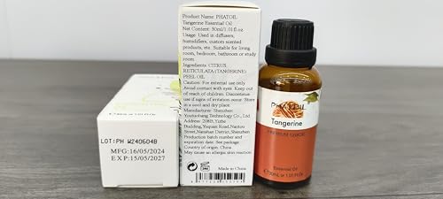 Tangerine Essential Oil 30ml – PHATOIL Pure Aromatherapy for Diffusers, DIY Soap, Candle, Bath Bombs