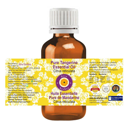 Deve Herbes Pure Tangerine Essential Oil – Steam Distilled Citrus reticulata 10ml