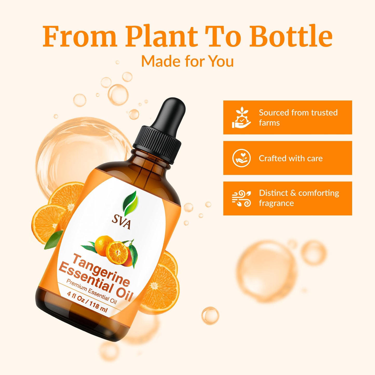 SVA Tangerine Essential Oil – 4 oz | 100% Natural, Dropper