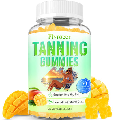 Tanning Gummies for Women & Men – Mango Flavor, 60 Count – Vegan, Non-GMO