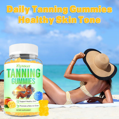 Tanning Gummies for Women & Men – Mango Flavor, 60 Count – Vegan, Non-GMO
