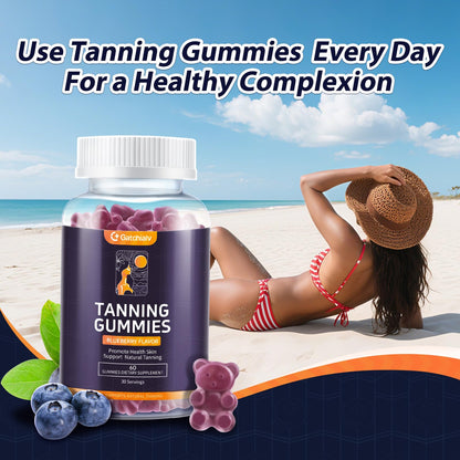 Tanning Gummies – Self-Tan Bronzing (Vegan, 60 Count) with Astaxanthin
