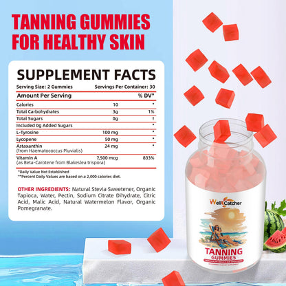 Tanning Gummies for Women – Daily Bronzing with Astaxanthin, Lycopene & L-Tyrosine (60 CT)