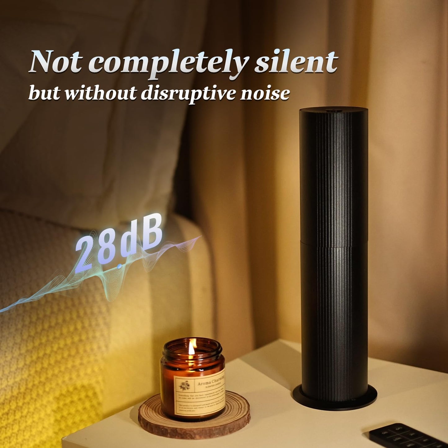 TANOXI Bluetooth Waterless Diffuser - 100ml, 2000 sq ft Coverage, App & Remote, Black