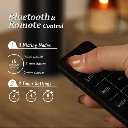 TANOXI Bluetooth Waterless Diffuser - 100ml, 2000 sq ft Coverage, App & Remote, Black