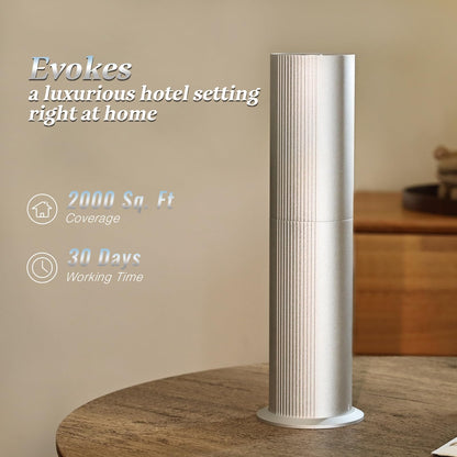 TANOXI Waterless Essential Oil Diffuser — 2000 sq ft Coverage, App + Remote, 100ml, Silver & Gold
