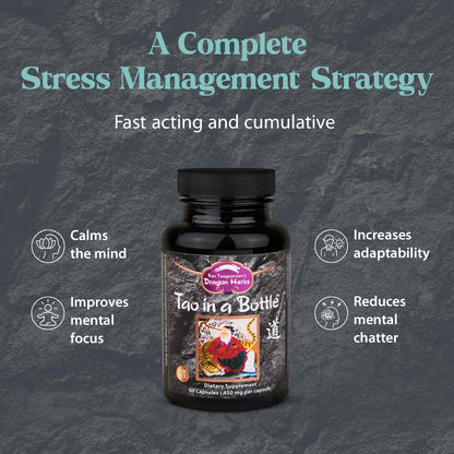 Dragon Herbs Tao in a Bottle Capsules – Stress, Mood & Focus Support (60 Capsules, 450 mg Each)