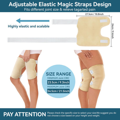 Taoscare Upgraded Castor Oil Knee Wrap – Larger Size, Adjustable Velcro, Waterproof & Reusable (2 Pack)