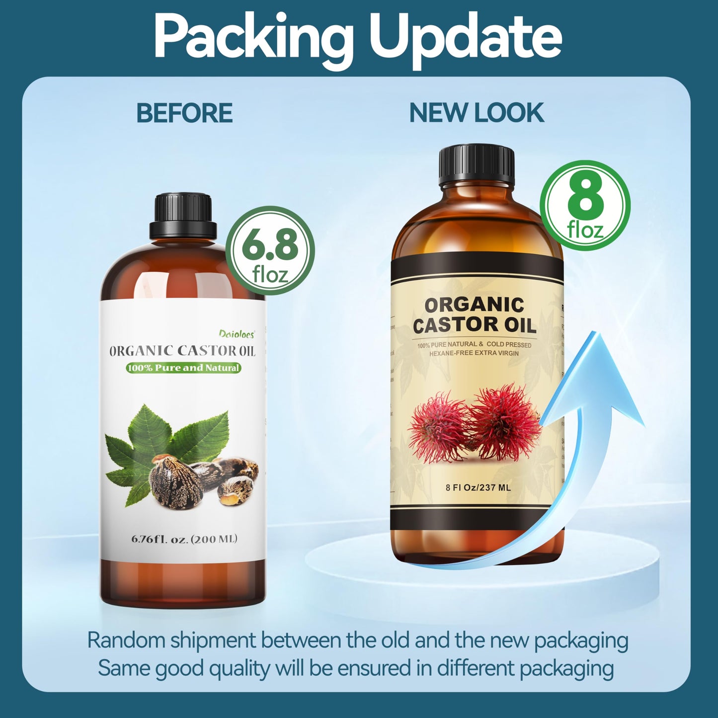 Taoscare Castor Oil Pack Wrap – 8oz Cold-Pressed Organic Castor Oil, Reusable Cotton Compressors (Gifts for Women)