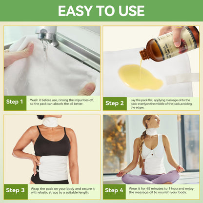 Taoscare Castor Oil Pack Wrap – 2 Pcs Organic Cotton, Reusable & Adjustable
