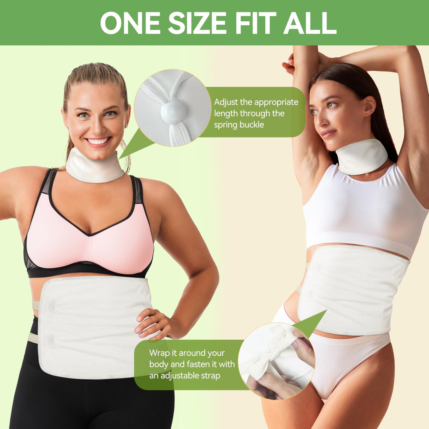 Taoscare Castor Oil Pack Wrap – 2 Pcs Organic Cotton, Reusable & Adjustable