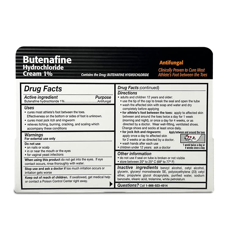 TARO Butenafine 1% AntiFungal Cream – Targeted Athlete’s Foot Between Toes