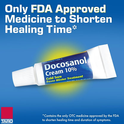 TARO Cold Sore Treatment – Docosanol 10% Cream (2 Pack)