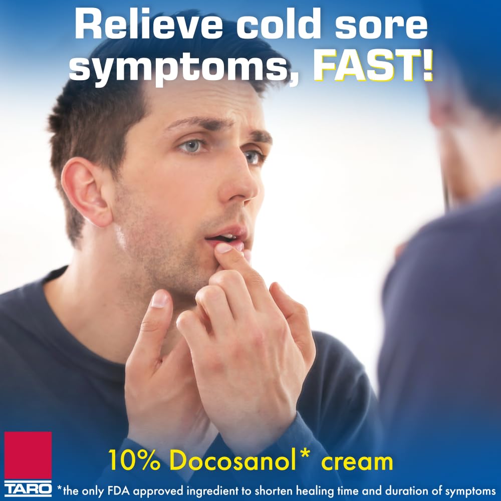 TARO Cold Sore Treatment – Docosanol 10% Cream (2 Pack)