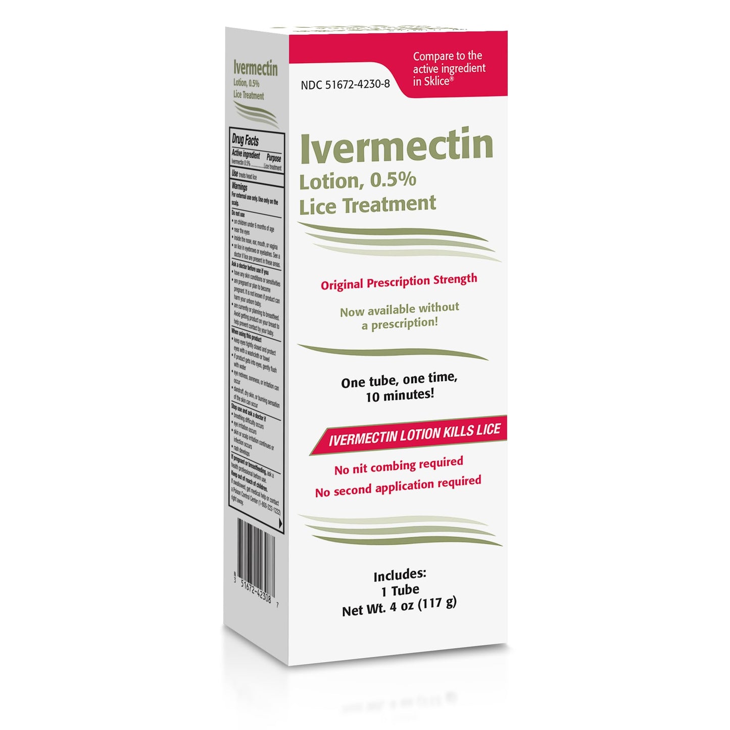 TARO Ivermectin Lotion 0.5% — One-Dose Lice Treatment for Adults (Kills Eggs & Nits, No Nit Combing)